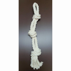 Dexpex Dog Rope Toys White 3knots 30mm   30mm x 24"