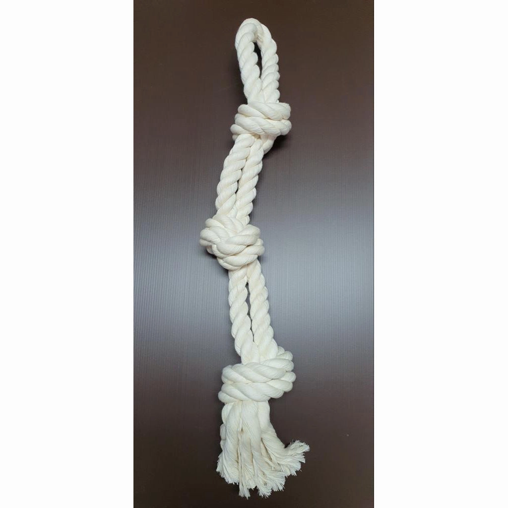 Dexpex Dog Rope Toys White 3knots 30mm   30mm x 24"