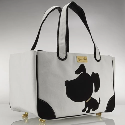 Doggie Style Rescue Me Tote Canvas Dog Carrier White