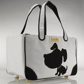 Doggie Style Rescue Me Tote Canvas Dog Carrier White