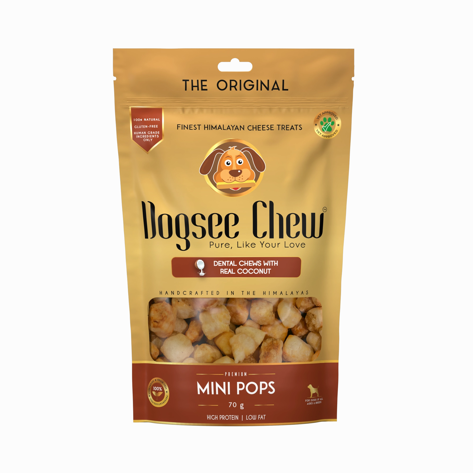 Dogsee Dog Chew Mini Pops Dental Treats with Real Coconut 70g