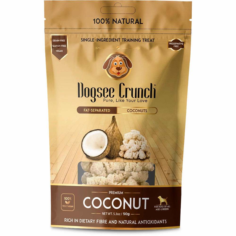 Dogsee Dog Crunch Single-Ingredient Training Treat Fat-Separated Coconuts 50g