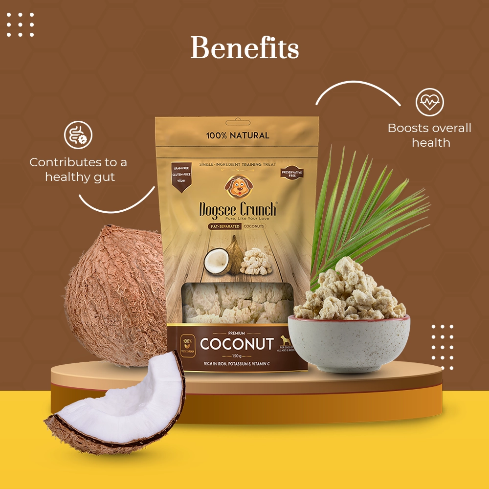 Dogsee Dog Crunch Single-Ingredient Training Treat Fat-Separated Coconuts 50g