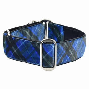 Elite Velvet Dog Collar Midnight Winter Plaid