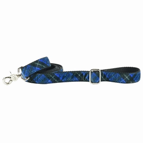 Elite Velvet Dog Leash Midnight Winter Plaid