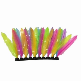 Fish Gear Glow Multi-Colour Foreground Feather Silicone Aquarium Plant (4")