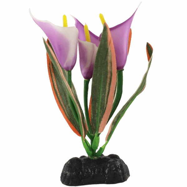 Fish Gear Lilac Peace Lily Silk Betta Plant (4")