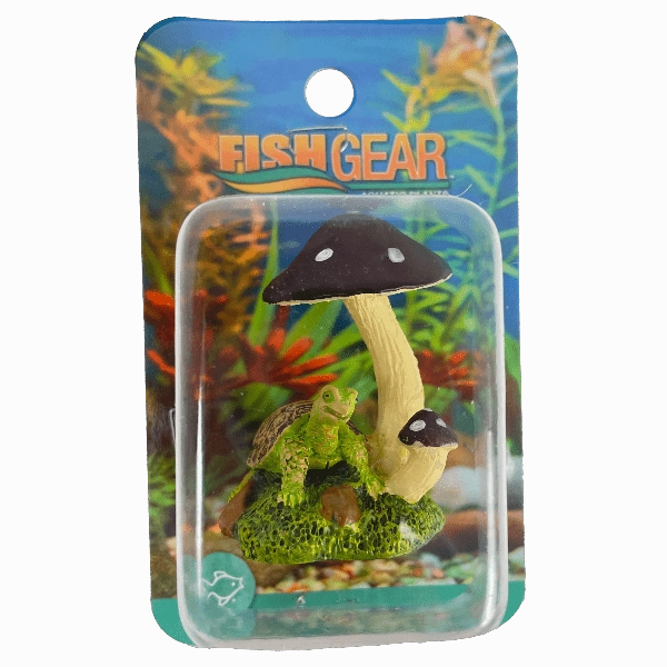 Fish Gear Mushroom & Turtle Betta Ornament