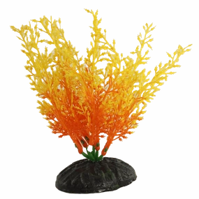 Fish Gear Orange & Yellow Wisteria Plastic Betta Plant (4")