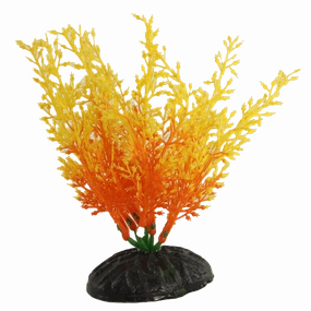 Fish Gear Orange & Yellow Wisteria Plastic Betta Plant (4")