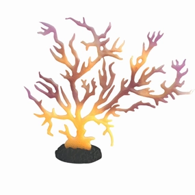 Fish Gear Orange Coral Glow Aquarium Plant (14")