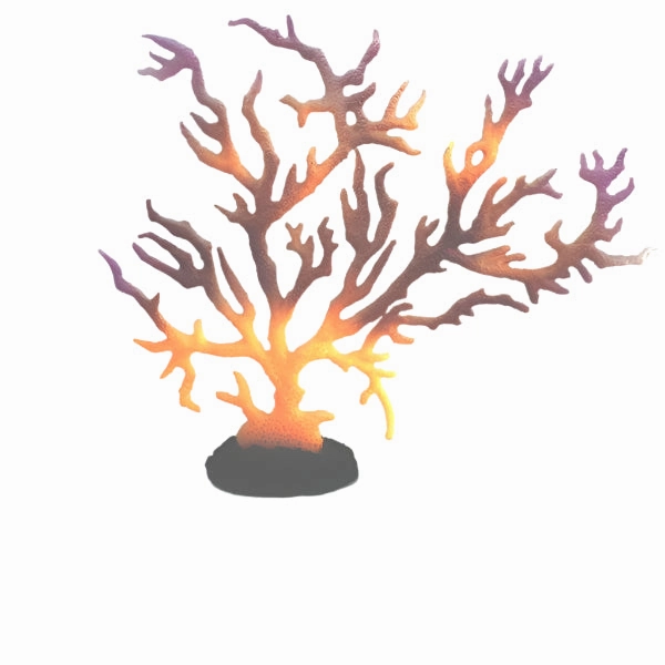 Fish Gear Orange Coral Glow Aquarium Plant (14")