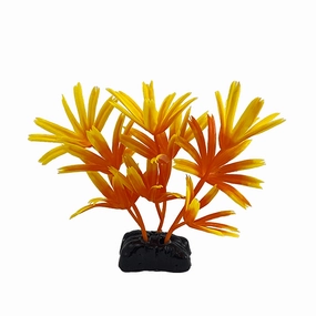 Fish Gear Orange Fan Palm Plastic Betta Plant (3")