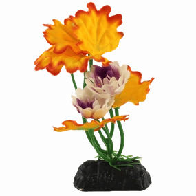Fish Gear Orange Pink Lotus Silk Betta Plant (4")