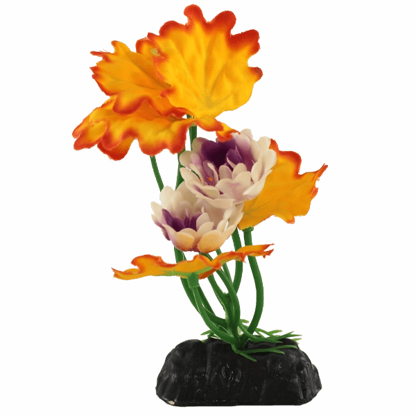 Fish Gear Orange Pink Lotus Silk Betta Plant (4")