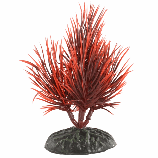 Fish Gear Red & Black Hairgrass Plastic Betta Plant (4")