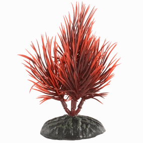 Fish Gear Red & Black Hairgrass Plastic Betta Plant (4")