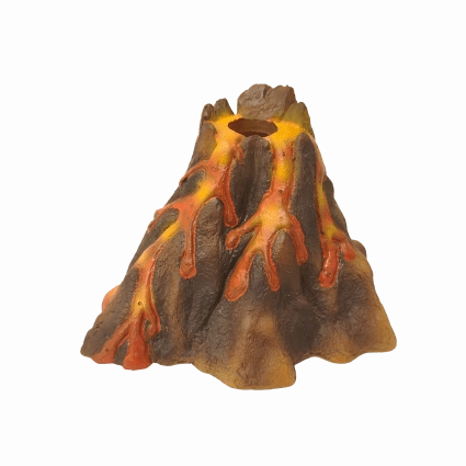 Fish Gear Volcano Aquarium Ornament with Airstone & Light