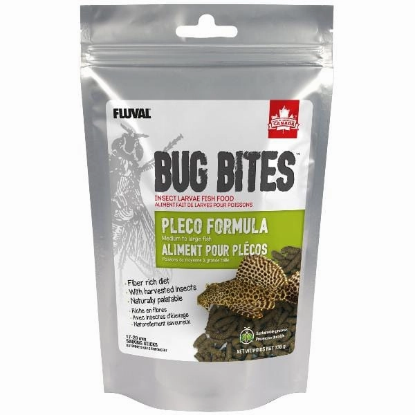 Fluval Bug Bites Pleco Formula Sinking Sticks, 130g