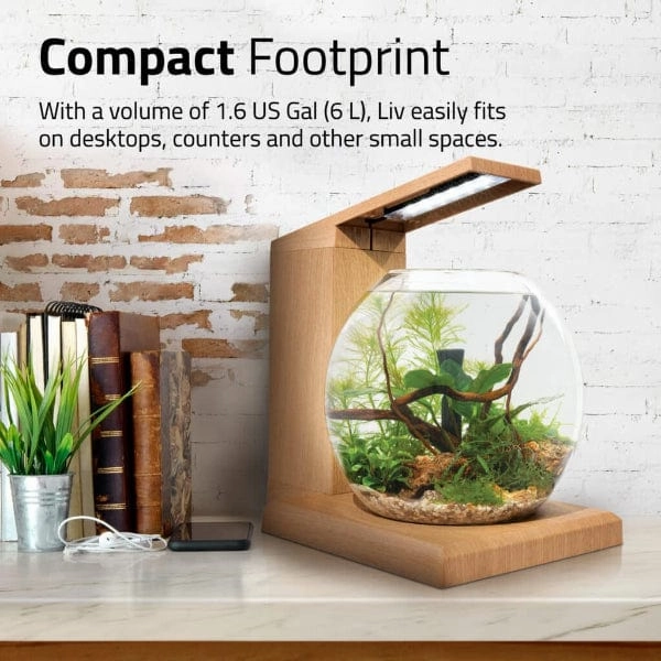 Fluval Liv Microscaping Aquarium Kit, 1.6 US Gal / 6 L, Teak
