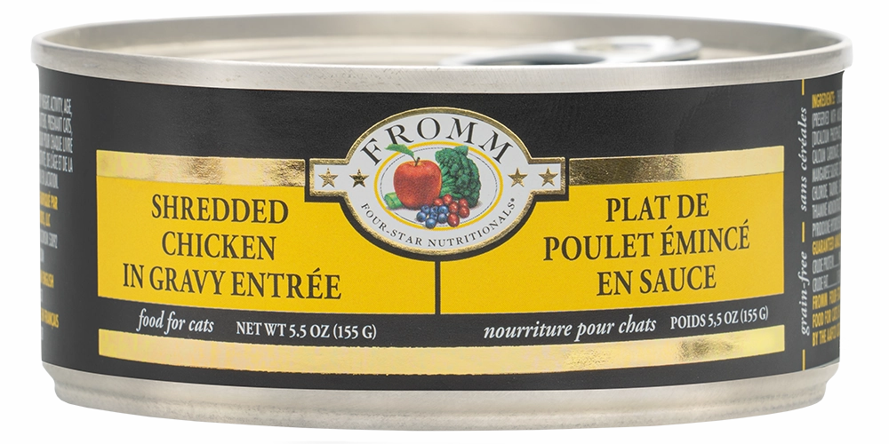 Fromm Four-Star Grain-Free Shredded Chicken in Gravy Canned Cat Food