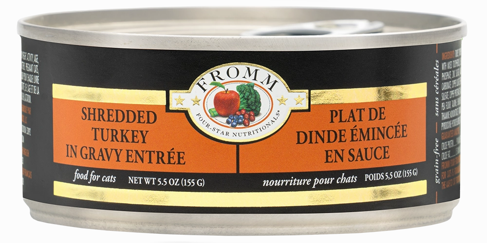 Fromm Four-Star Grain-Free Shredded Turkey in Gravy Canned Cat Food