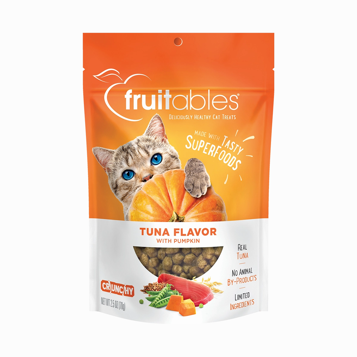 Fruitables Cat Treats Crunchy Tasty Superfoods Tuna with Pumpkin 2.5oz
