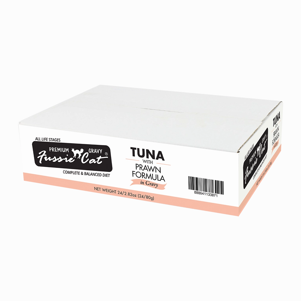Fussie Cat Black Label Tuna with Prawn in Gravy 80g