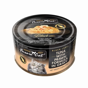 FUSSIE CAT Black Label Tuna with Prawn in Gravy for Cats