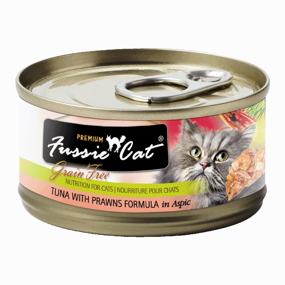 Fussie Cat Black Label Tuna with Prawns in Aspic 80g