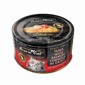 FUSSIE CAT Black Label Tuna with Salmon in Gravy for Cats