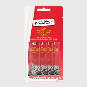 FUSSIE CAT Tuna with Salmon in Goat Milk Pure Treats for Cats