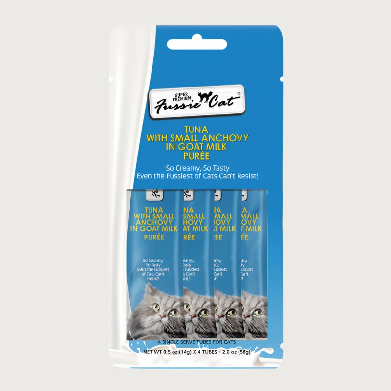 FUSSIE CAT Tuna with Small Anchovy in Goat Milk Pure Treats for Cats