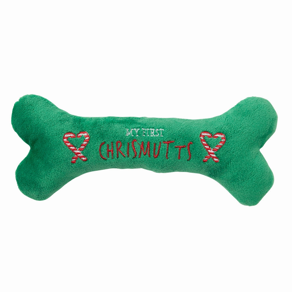 Fuzzyard Happy Howlidays Plush Dog Toy - Chrismutts Homies Bones S