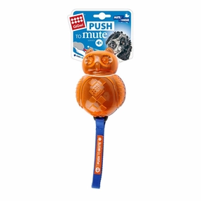 Gigwi Dog Toy Push To Mute Owl Blue / Orange
