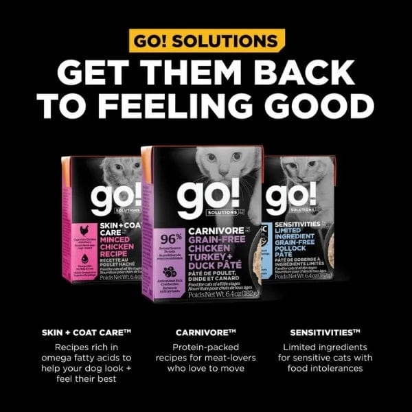 Go! Solutions Carnivore Grain Free Chicken, Turkey & Duck Pate Wet Cat Food