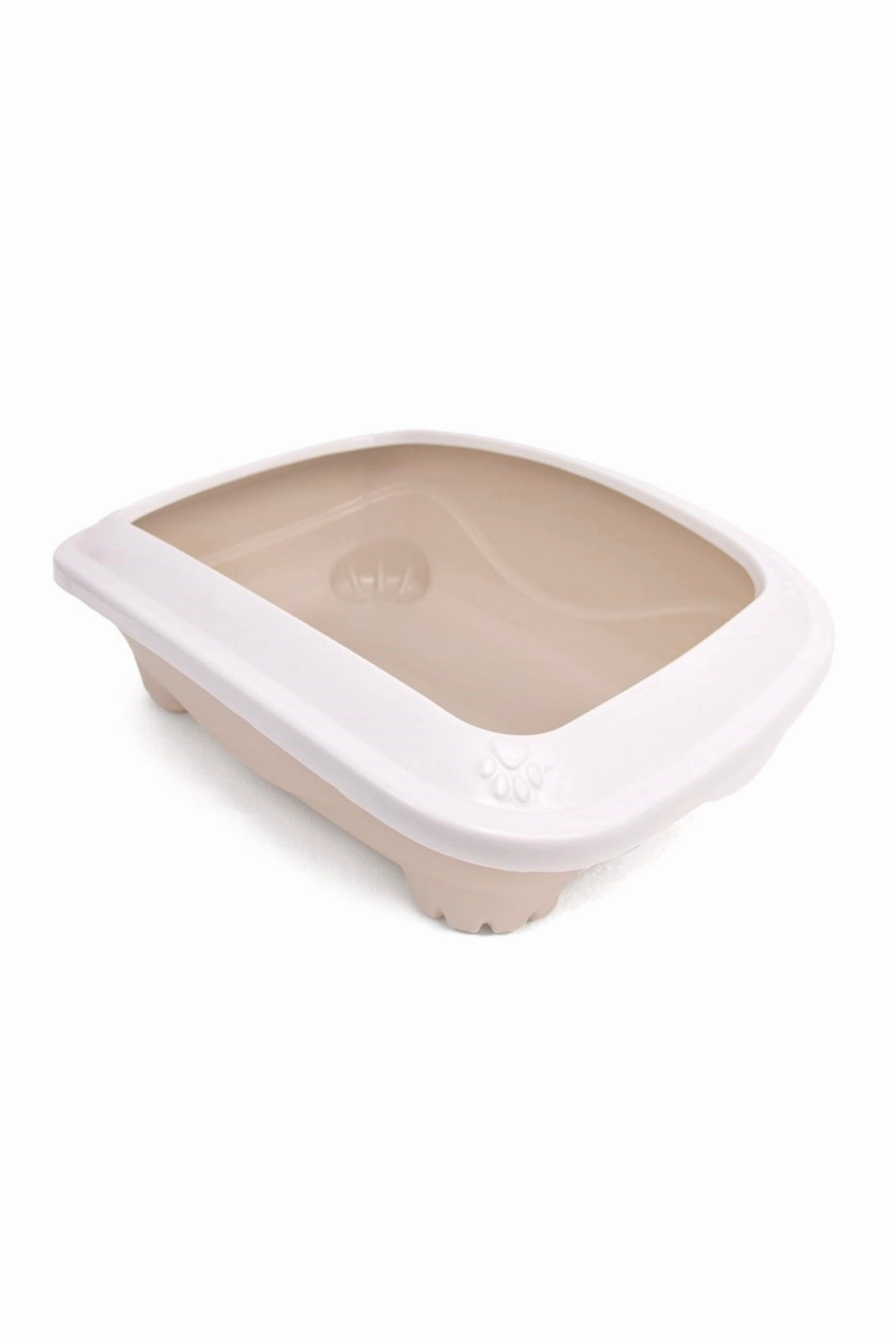 Great and Small Stone Beige with Rim Litter Tray