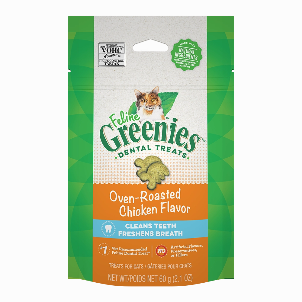 Greenies Cat Dental Treats - Oven-Roasted Chicken Flavor 2.1oz