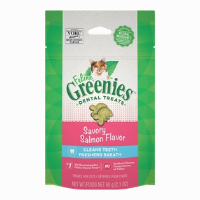 Greenies Cat Dental Treats - Savory Salmon Flavor 2.1oz