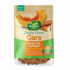 Happi Doggy Dental Chew Care Hard Chew Digestive Support Pumpkin & Mountain Yam Regular 150g