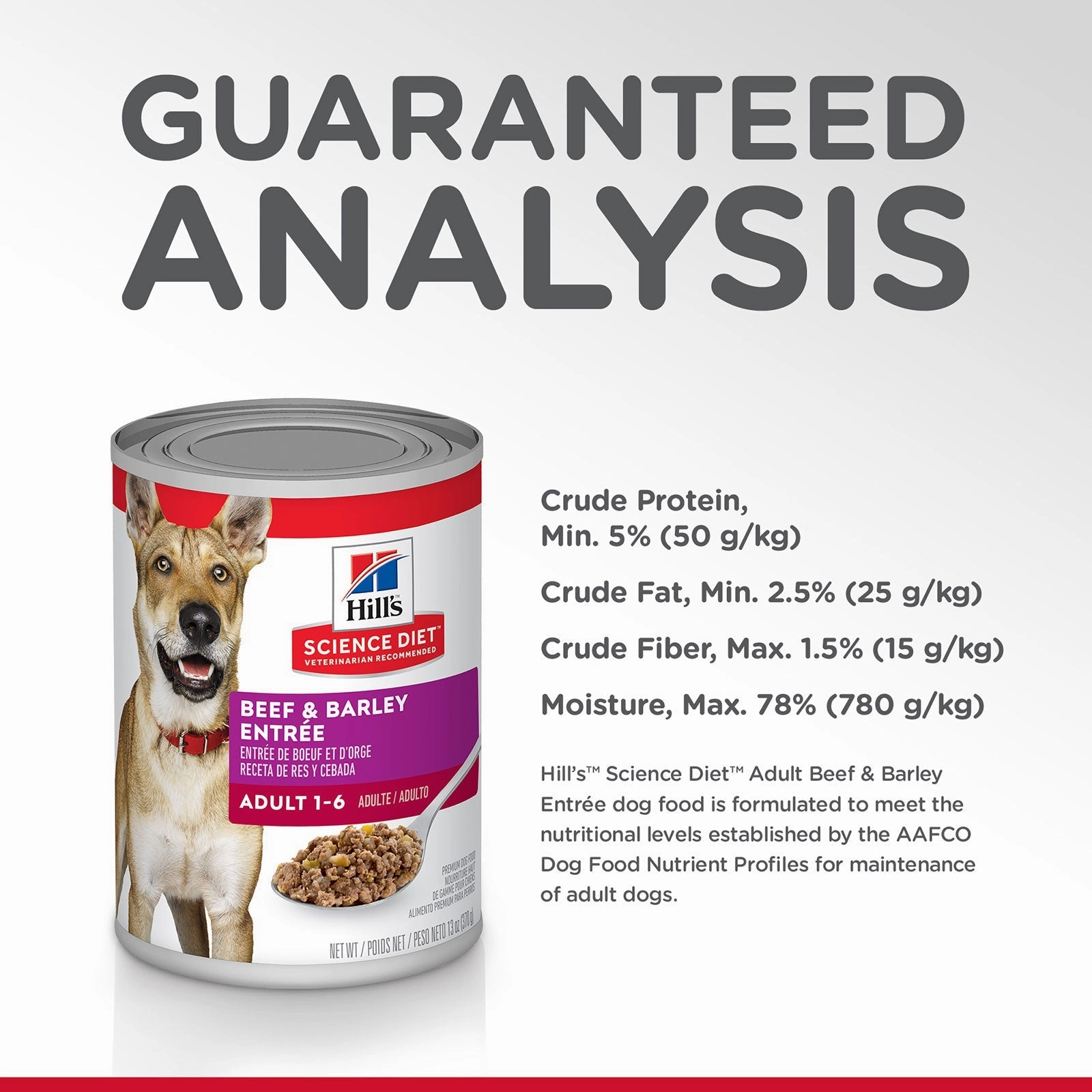 Hill's Science Diet Dog Food Can Adult Beef & Barley Entre