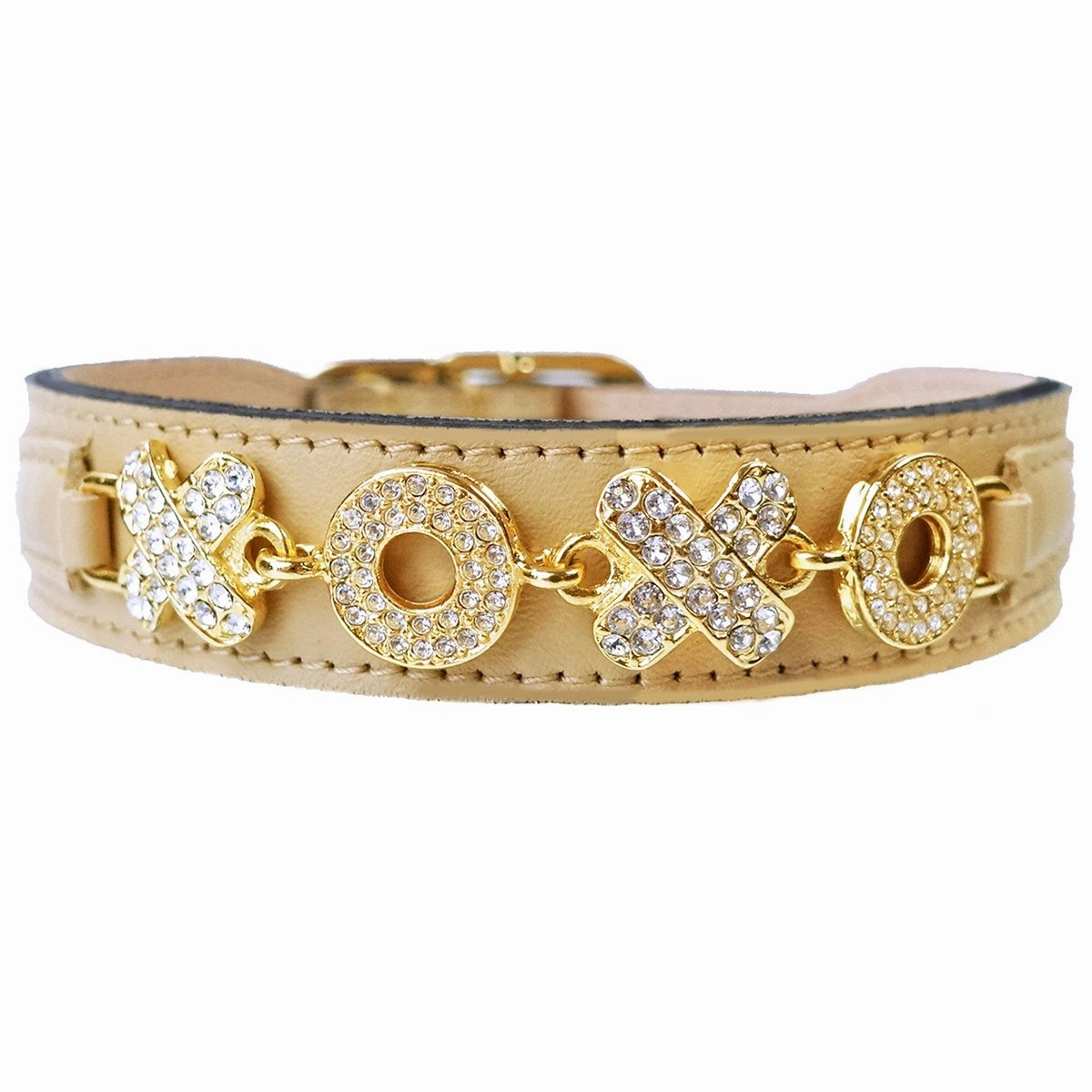 Hugs And Kisses Collection Dog Collar Vanilla/Gold