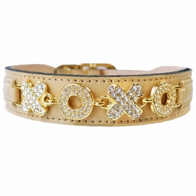 Hugs And Kisses Collection Dog Collar Vanilla/Gold