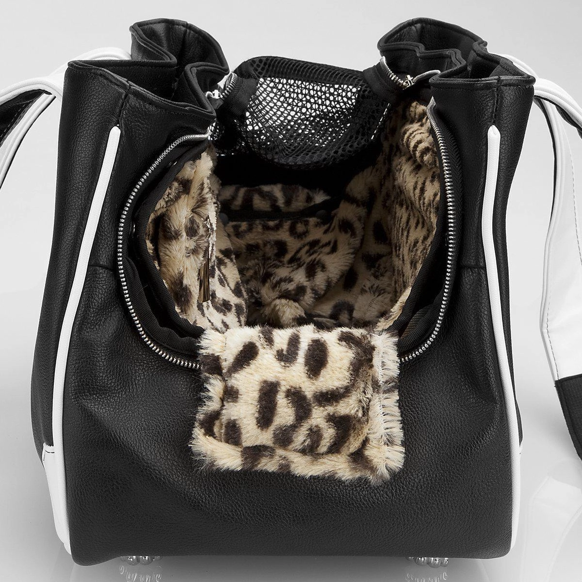 I Love New Yorkie Rescue Me Tote Faux Leather Dog Carrier Black