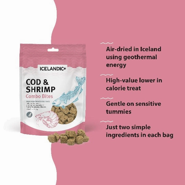 Icelandic  Cod & Shrimp Combo Bites Fish Dog Treats (SPECIAL ORDER ITEM)
