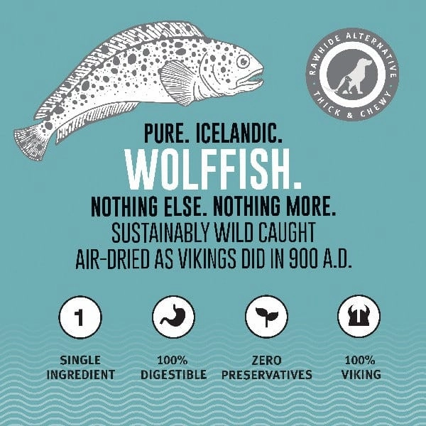 Icelandic  Wolffish Skin Sticks & Pieces Dog Treats (SPECIAL ORDER ITEM)