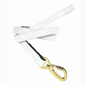 Imperial Collection Dog Leash White Patent/Gold