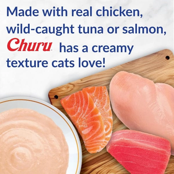 Inaba Churu Chicken & Tuna Recipe Creamy Pure Cat Treat Variety Jar