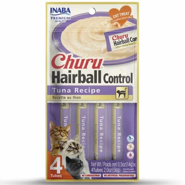 Inaba Churu Hairball Control Tuna Recipe Creamy Pure Cat Treat