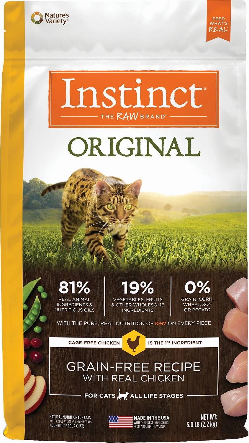Instinct Original Grain Free Recipe with Real Chicken Natural Kibble Coated with Freeze-Dried Raw Dry Cat Food